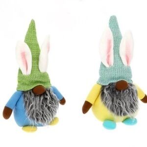 Set of 2 Plush 16 Inch African American Easter Gnomes Decor (NWT)